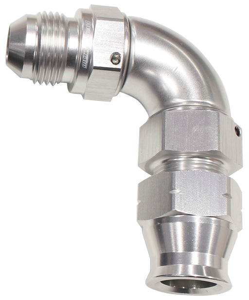 1/4" TUBE 90 deg male -4AN    SILVER SWIVEL NUT WITH OLIVE