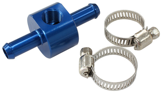 INLINE PRESSURE GAUGE ADAPTER 3/8" BARBS W/ 1/8" NPT, BLUE Default Title