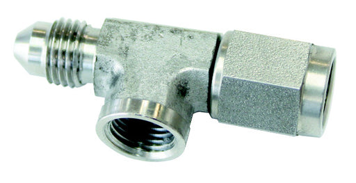 STRAIGHT FEMALE - MALE -3AN   STAINLESS  WITH 1/8" NPT PORT