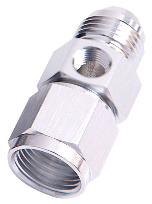 STRAIGHT FEMALE - MALE -3AN   SILVER WITH 1/8" NPT PORT
