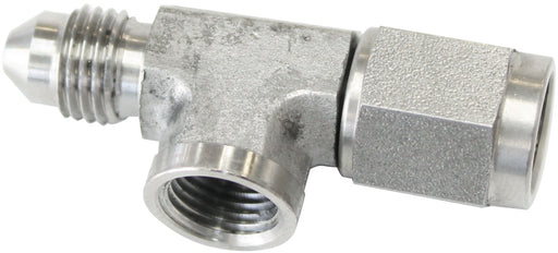STRAIGHT FEMALE - MALE -4AN   STAINLESS  WITH 1/8" NPT PORT
