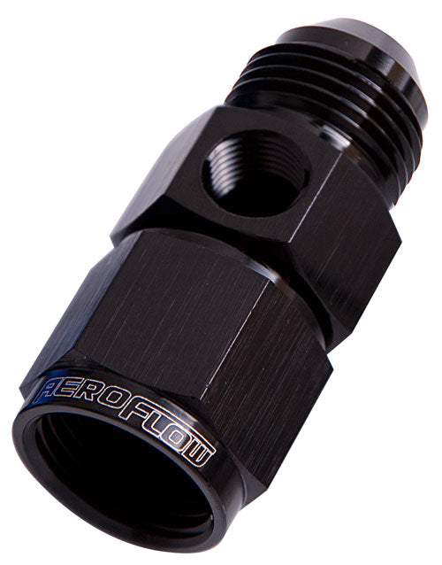 STRAIGHT FEMALE - MALE -12AN  BLACK WITH 1/8" NPT PORT