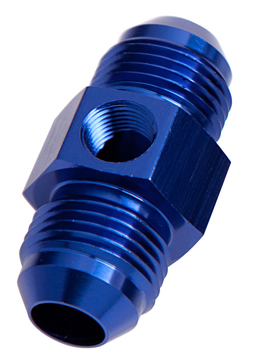 STRAIGHT MALE - MALE -3AN     BLUE WITH 1/8" NPT PORT