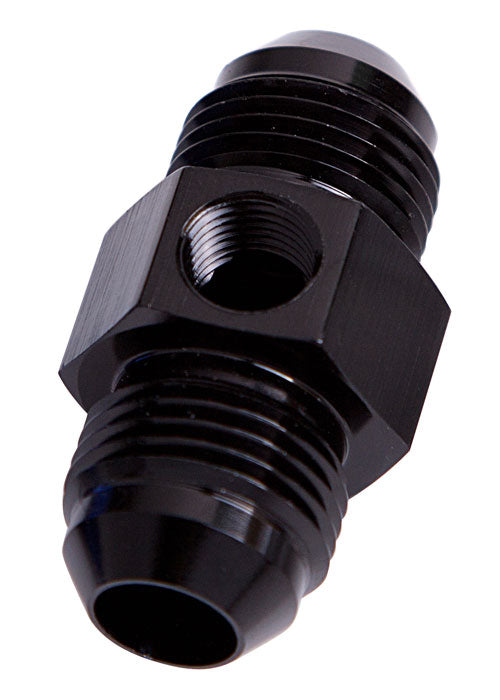 STRAIGHT MALE - MALE -12AN    BLACK WITH 1/8" NPT PORT