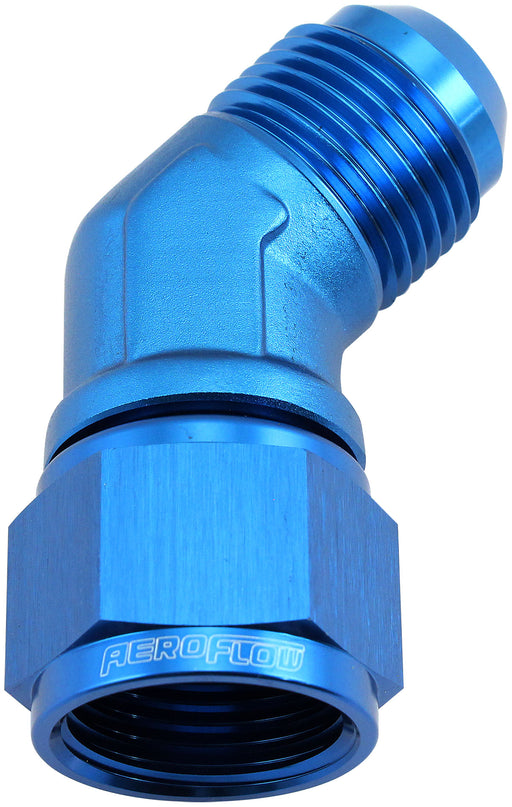 45 DEG FEMALE - MALE -12AN    BLUE SWIVEL NUT
