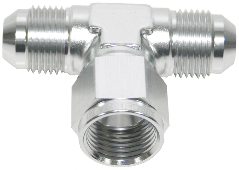 AN TEE -6AN FEMALE NUT        SILVER SWIVEL NUT ON SIDE