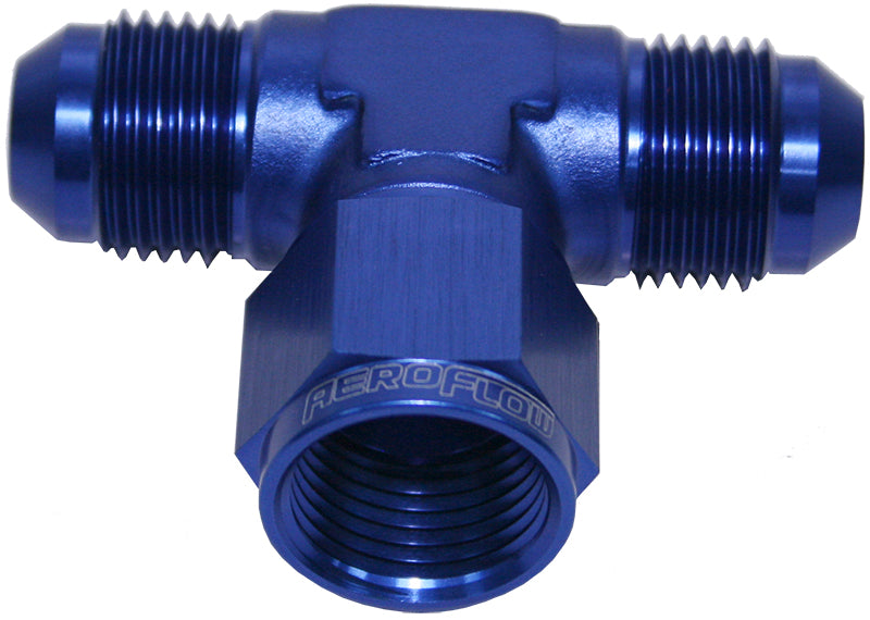 AN TEE -8AN FEMALE NUT        BLUE SWIVEL NUT ON SIDE