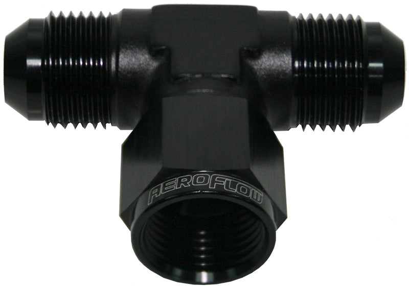 AN TEE -16AN FEMALE NUT       BLACK SWIVEL NUT ON SIDE