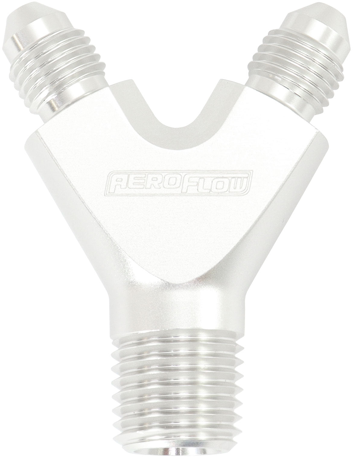 1/8" NPT Y BLOCK TO 2 x -3AN  MALE FITTINGS NITROUS NOS SILV