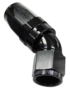 45 DEG HOSE END -16AN BLACK   FULL FLOW TAPER STYLE