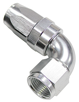 90 DEG HOSE END -20AN SILVER  FULL FLOW TAPER STYLE
