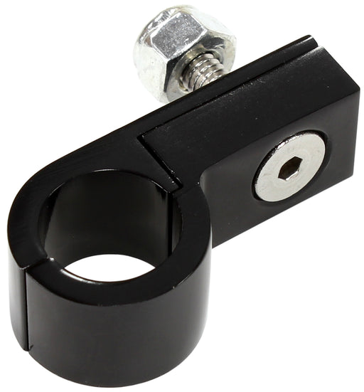 BILLET P STYLE CLAMP -6 H/LINEBLACK 9.5MM ID OR 3/8" ID