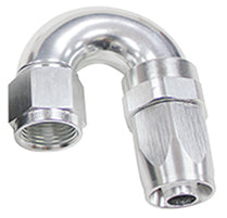 180 DEG HOSE END -06AN SILVER FULL FLOW TAPER STYLE