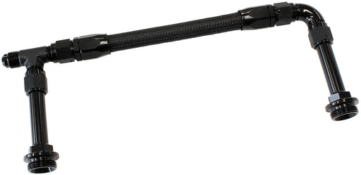 HOLLEY DUAL INLET RAIL -6AN   BLACK SUIT 2X METERING BLOCKS