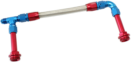 HOLLEY DUAL INLET RAIL -6AN   BLUE SUIT 2X METERING BLOCKS