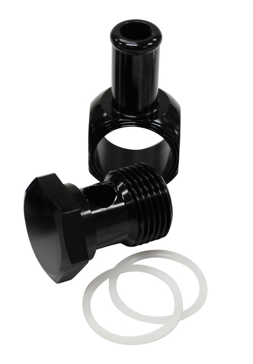 EDELBROCK CARB INLET BANJO    BLACK 5/8-20 TO MALE 3/8 BARB