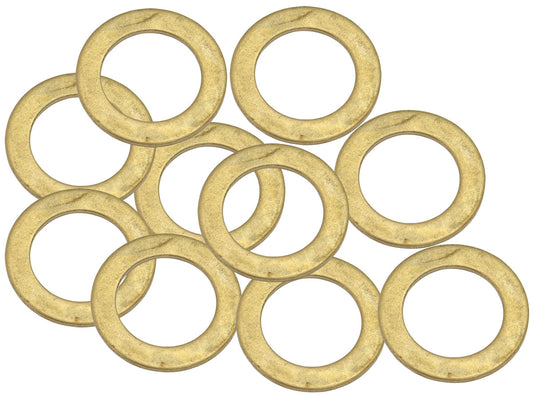 BRASS CRUSH WASHER METRIC M11 11MM ID SUIT -4AN 7/16" 10 PAC