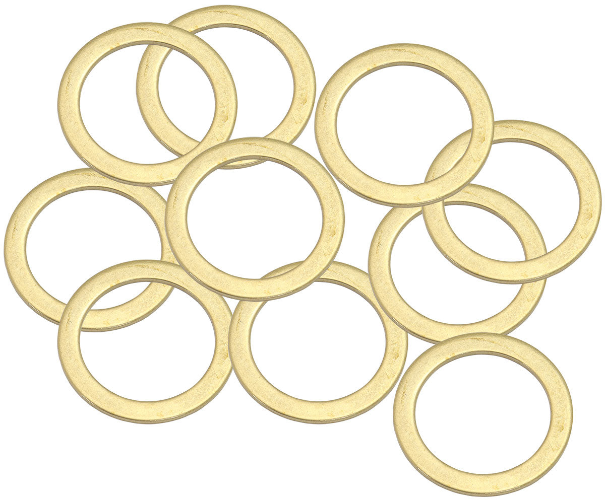 BRASS CRUSH WASHER METRIC M18 18MM ID SUIT M18 THREAD 10 PAC
