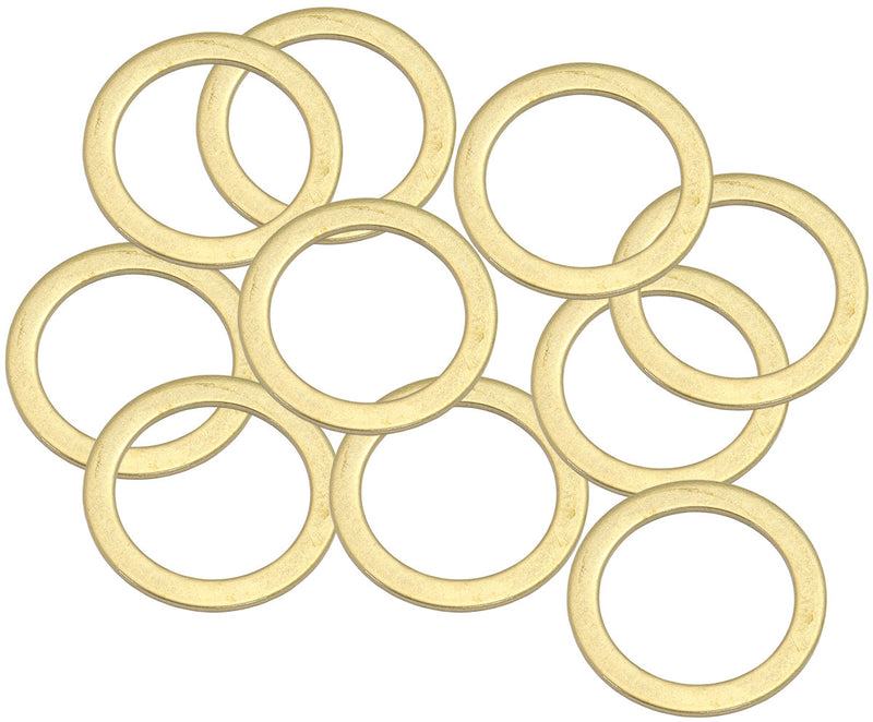 BRASS CRUSH WASHER METRIC M18 18MM ID SUIT M18 THREAD 10 PAC