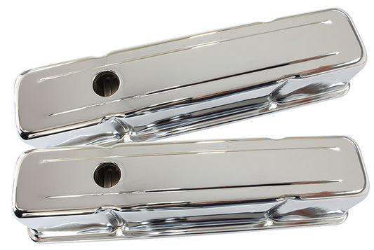 STEEL VALVE COVERS, SBC TALL  CHROME WITHOUT LOGO Default Title