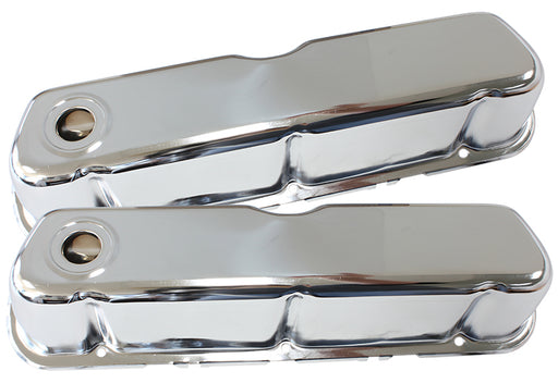 STEEL VALVE COVERS, SBF       CHROME WITHOUT LOGO