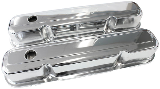 STEEL VALVE COVERS, CHRYSLER  SB, CHROME WITHOUT LOGO Default Title