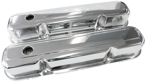 STEEL VALVE COVERS, CHRYSLER  SB, CHROME WITHOUT LOGO