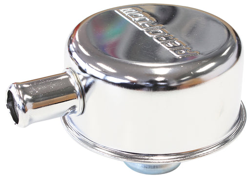 Chrome valve cover breather   Push in with 5/8" spout w/logo