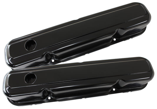 STEEL VALVE COVERS, CHRYSLER  SB, BLACK WITHOUT LOGO Default Title
