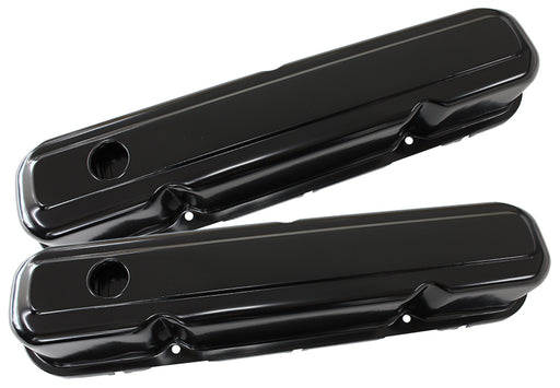 STEEL VALVE COVERS, CHRYSLER  SB, BLACK WITHOUT LOGO