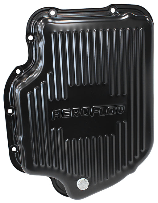 TH400 DEEP TRANSMISSION PAN   BLACK W/ DRAIN PLUG  3" DEEP