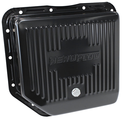 TH350 DEEP TRANSMISSION PAN   BLACK W/ DRAIN PLUG