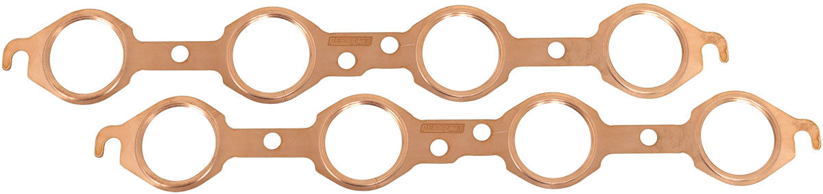 GM LS ROUND EXHAUST GASKETS   COPPER EMBOSSED PAIR LS1 CHEV