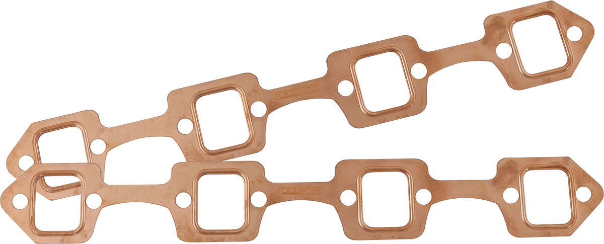 SBF RECTANGLE EXHAUST GASKETS COPPER EMBOSSED 289 302 351   FORD PAIRAeroflow AF 1854-1204