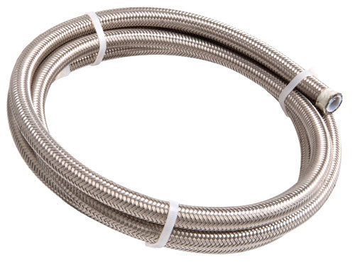 SS TEFLON BRAIDED HOSE -3AN   30M SILVER 3.5mm ID 6.3mm OD Default Title