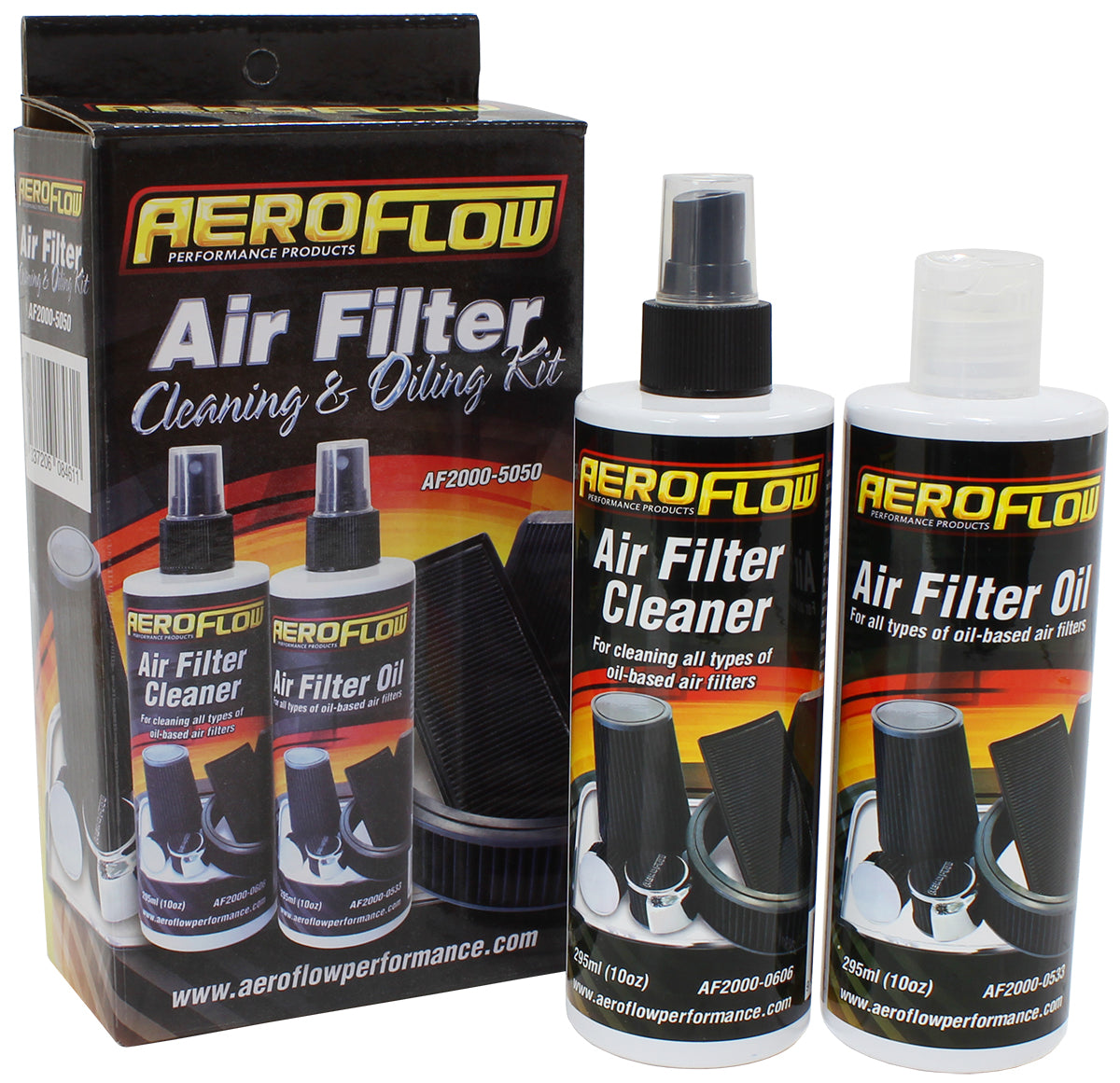 AEROFLOW AIR CLEANING KIT 296ml / 10oz OF EACH CLEANER & OIL Default Title