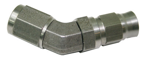 SS 45 DEG HOSE END -4AN       STEEL FULL SWIVEL SUIT TEFLON