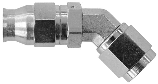 STEEL 45 DEG HOSE END -6AN    STEEL FULL SWIVEL SUIT TEFLON