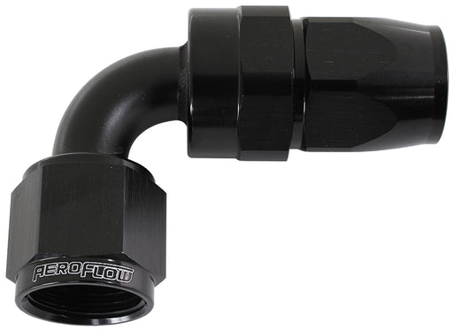 ALLOY 90 DEG HOSE END -16AN   BLACK FULL SWIVEL SUIT TEFLON