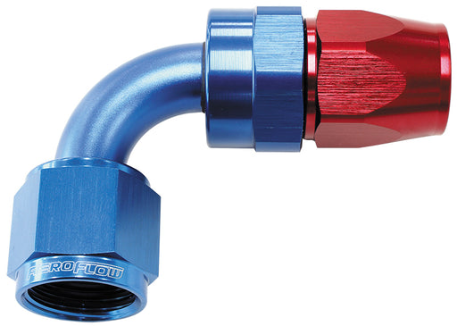 ALLOY 90 DEG HOSE END -16AN   BLUE FULL SWIVEL SUIT TEFLON