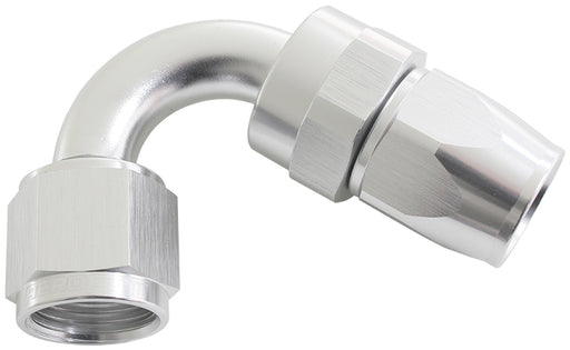 ALLOY 120 DEG HOSE END -3AN   SILVER FULL SWIVEL SUIT TEFLON