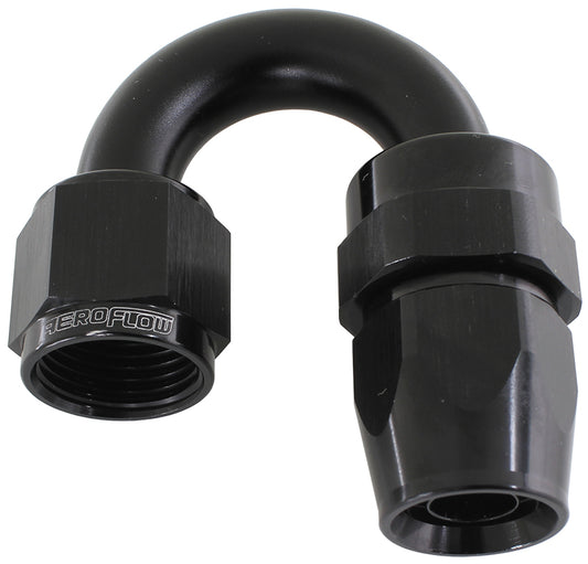 ALLOY 180 DEG HOSE END -12AN  BLACK FULL SWIVEL SUIT TEFLON Default Title