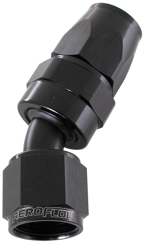 ALLOY 30 DEG HOSE END -4AN    BLACK SWIVEL NUT SUIT TEFLON