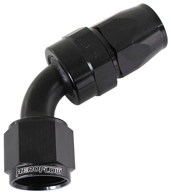 ALLOY 60 DEG HOSE END -8AN    BLACK SWIVEL NUT SUIT TEFLON