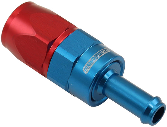 STRAIGHT -6AN HOSE END TO 5/16BARB TEFLON 200 SERIES BLUE
