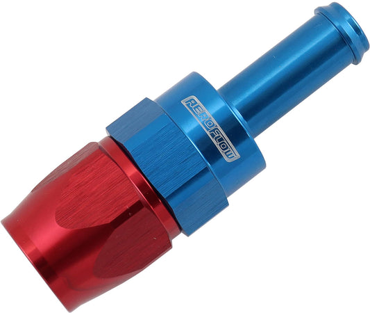 STRAIGHT -6AN HOSE END TO 3/8"BARB TEFLON 200 SERIES BLUE