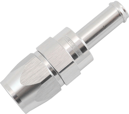 STRAIGHT -6AN HOSE END TO 3/8"BARB TEFLON 200 SERIES SILVER