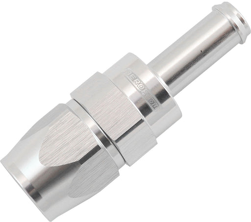 STRAIGHT -6AN HOSE END TO 3/8"BARB TEFLON 200 SERIES SILVER
