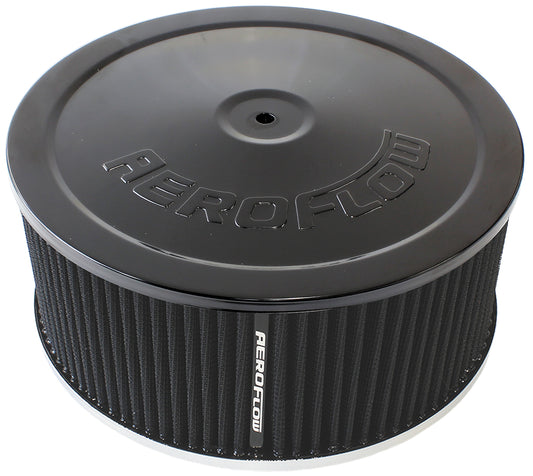 9" X 4"  AIR CLEANER  ASSEMBLY7-5/16" FLAT BASE BLACK COTTON Default Title