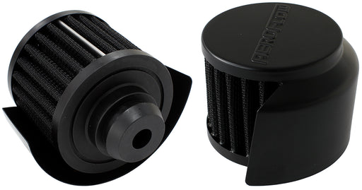 1-1/4" PUSH IN BREATHER WITH  SHIELD 3"O.D 2-1/2"H BLACK TOP